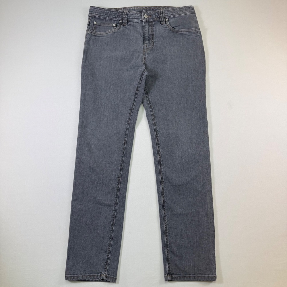 Prana Bridger Slim Jeans Mens 33x32 Grey Organic Cotton Stretch Outdoor Casual